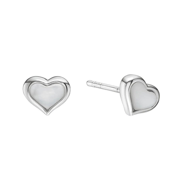 Little Star Dakota Mother Of Pearl Heart Stud Earrings