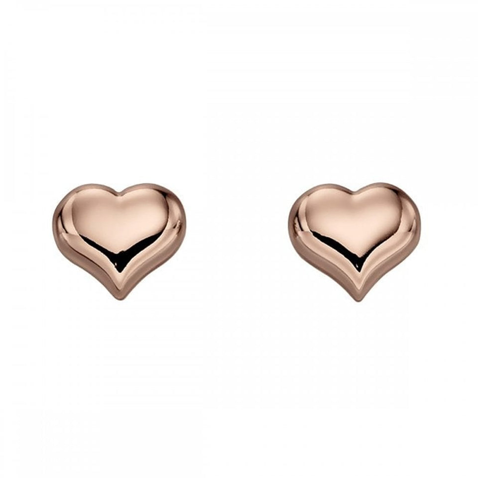 Little Star Girl's Emily Rose Gold Heart Stud Earrings