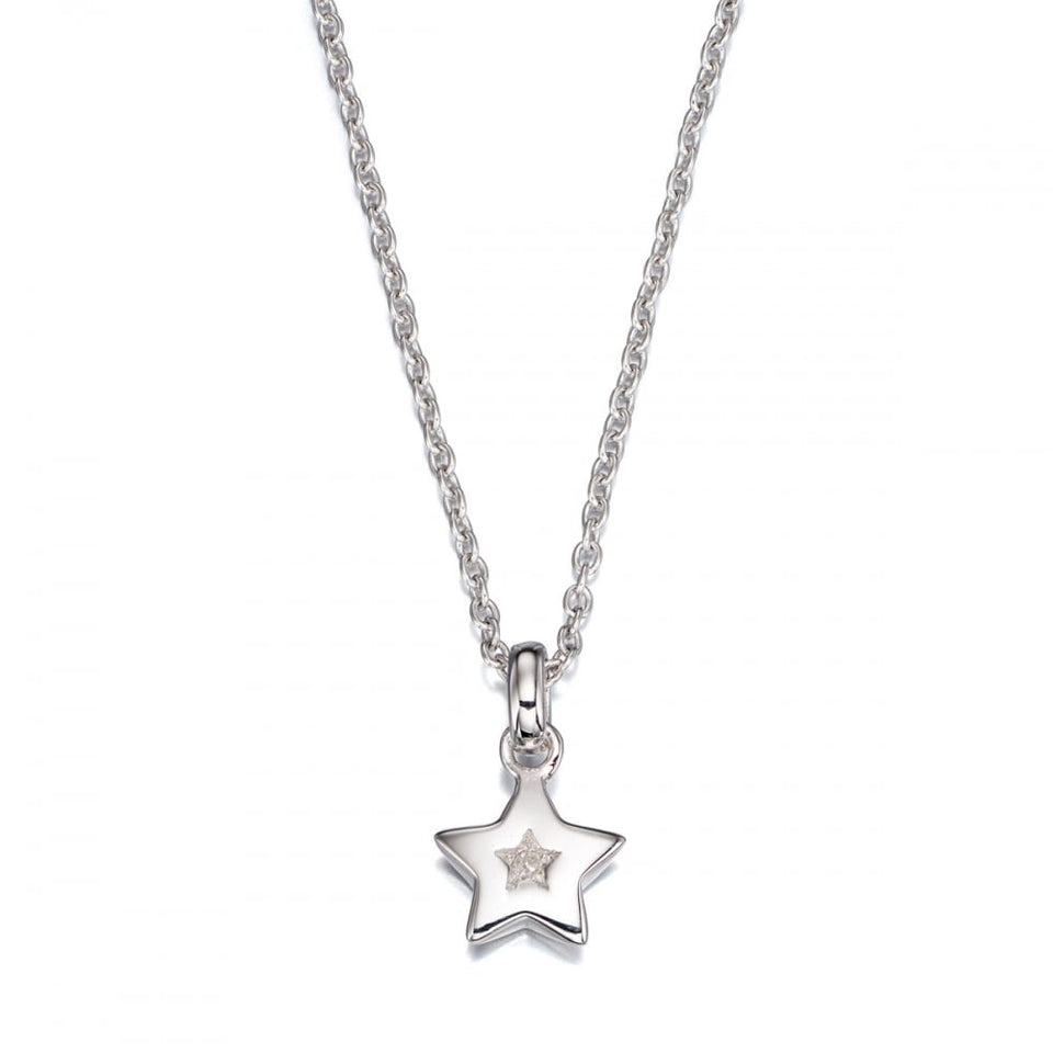 Little Star Girl's Mini Diamond Kirsty Star Necklace