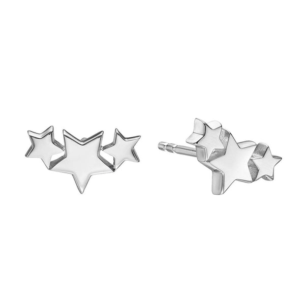 Little Star Halley Triple Star Sterling Silver Stud Earrings