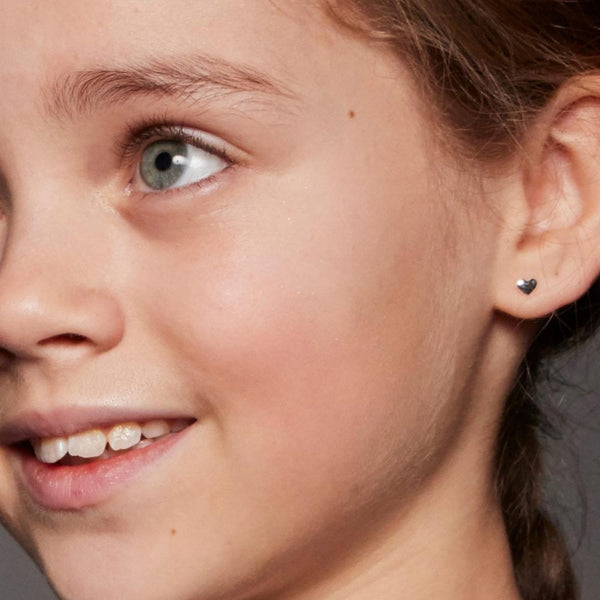 Little Star Phoebe Sterling Silver Heart Stud Earrings