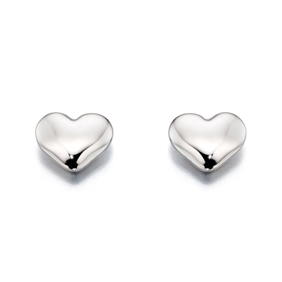 Little Star Phoebe Sterling Silver Heart Stud Earrings
