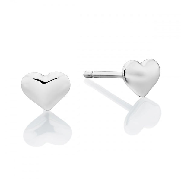 Little Star Phoebe Sterling Silver Heart Stud Earrings