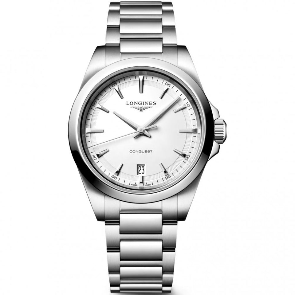 Longines Conquest 38mm Silver Dial Quartz Watch
