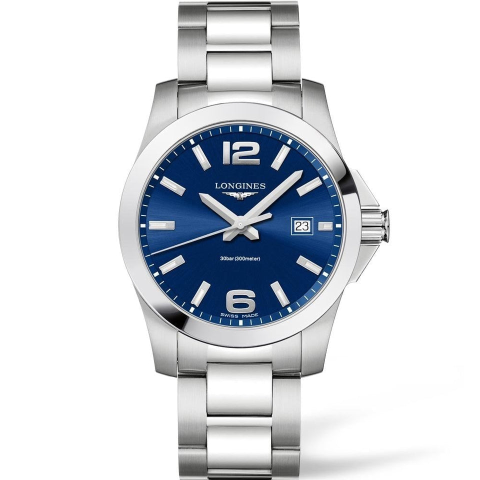 Longines EX-Display Blue Conquest 41mm Quartz Watch