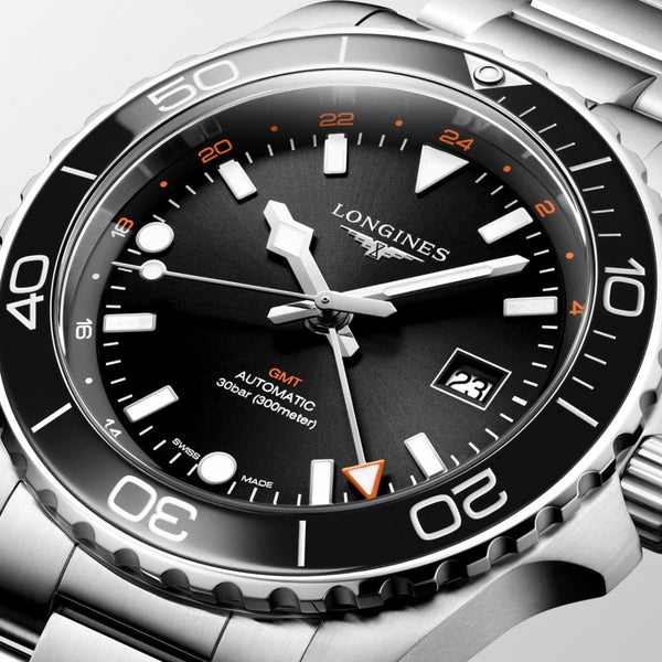 Longines HYDROCONQUEST GMT 43mm Black Automatic Watch