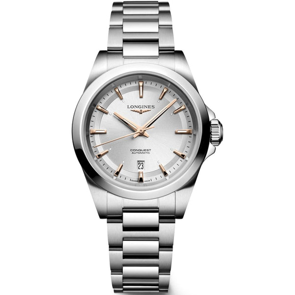 Longines Ladies' Conquest 30mm Sunray Silver Dial Bracelet Watch