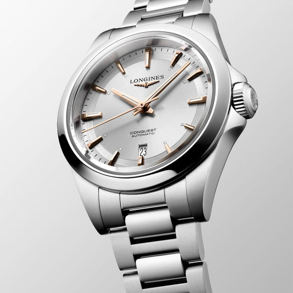 Longines Ladies' Conquest 30mm Sunray Silver Dial Bracelet Watch