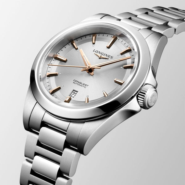 Longines Ladies' Conquest 30mm Sunray Silver Dial Bracelet Watch