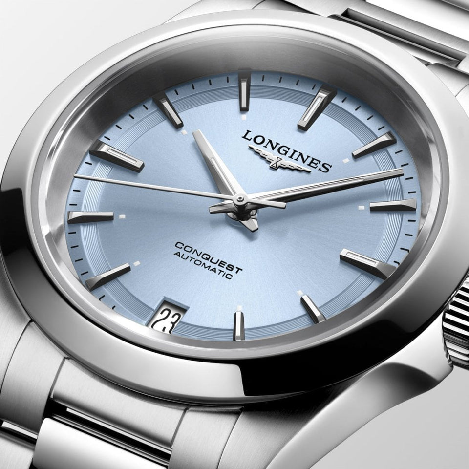 Longines Ladies' Conquest 34mm Sunray Blue Dial Bracelet Watch