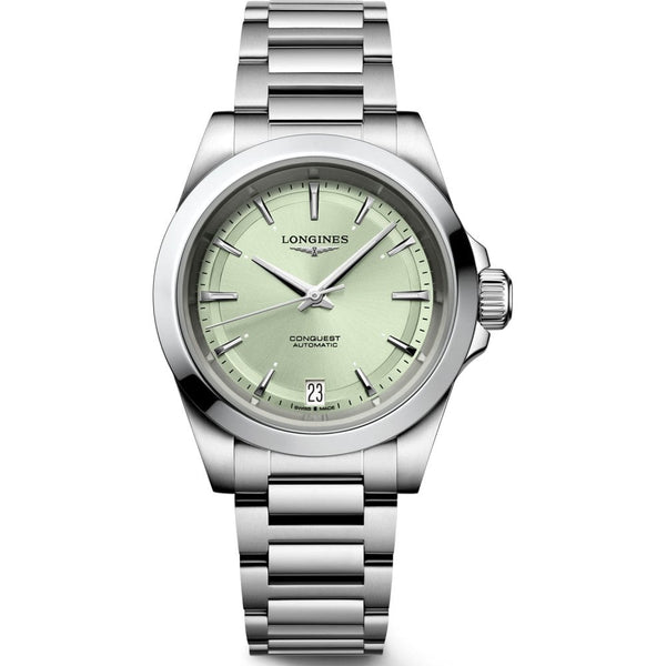 Longines Ladies' Conquest 34mm Sunray Green Dial Bracelet Watch