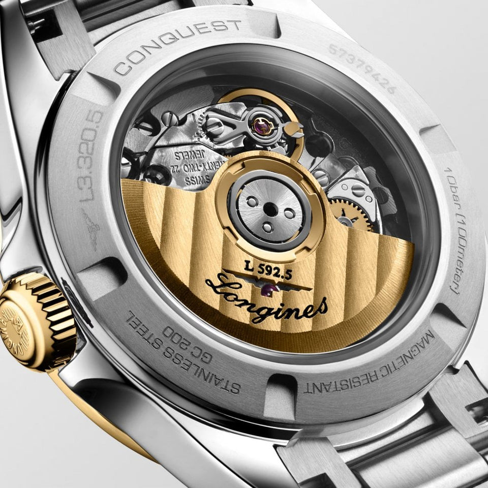 Longines Ladies Conquest Automatic 18ct Gold Cap Watch