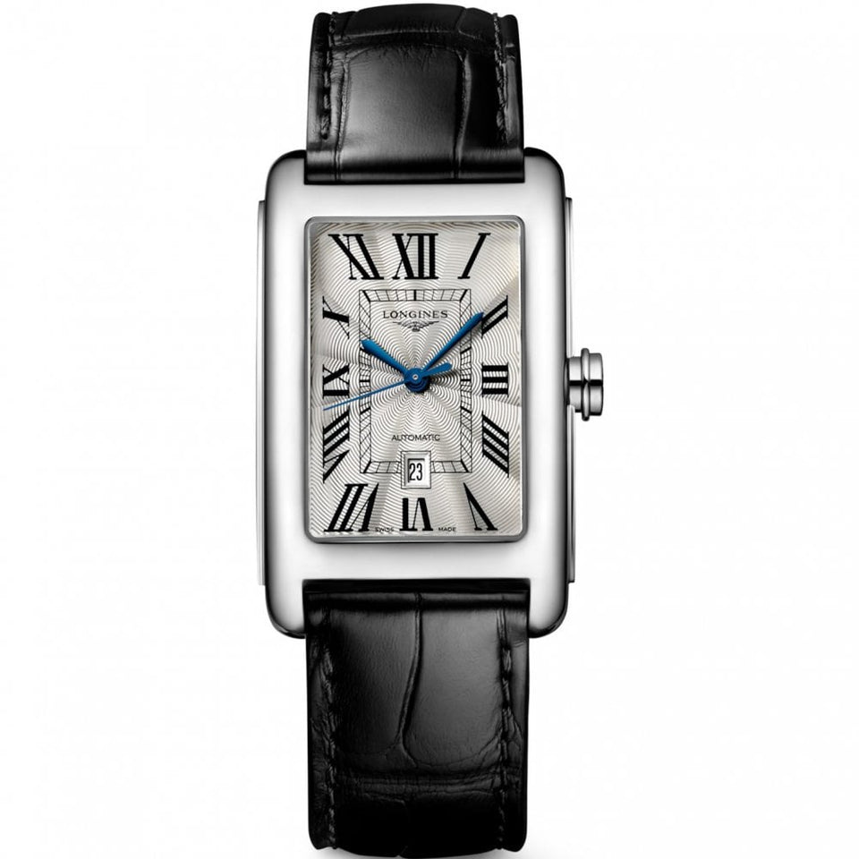 Longines Dolcevita Black Alligator Strap Automatic Watch