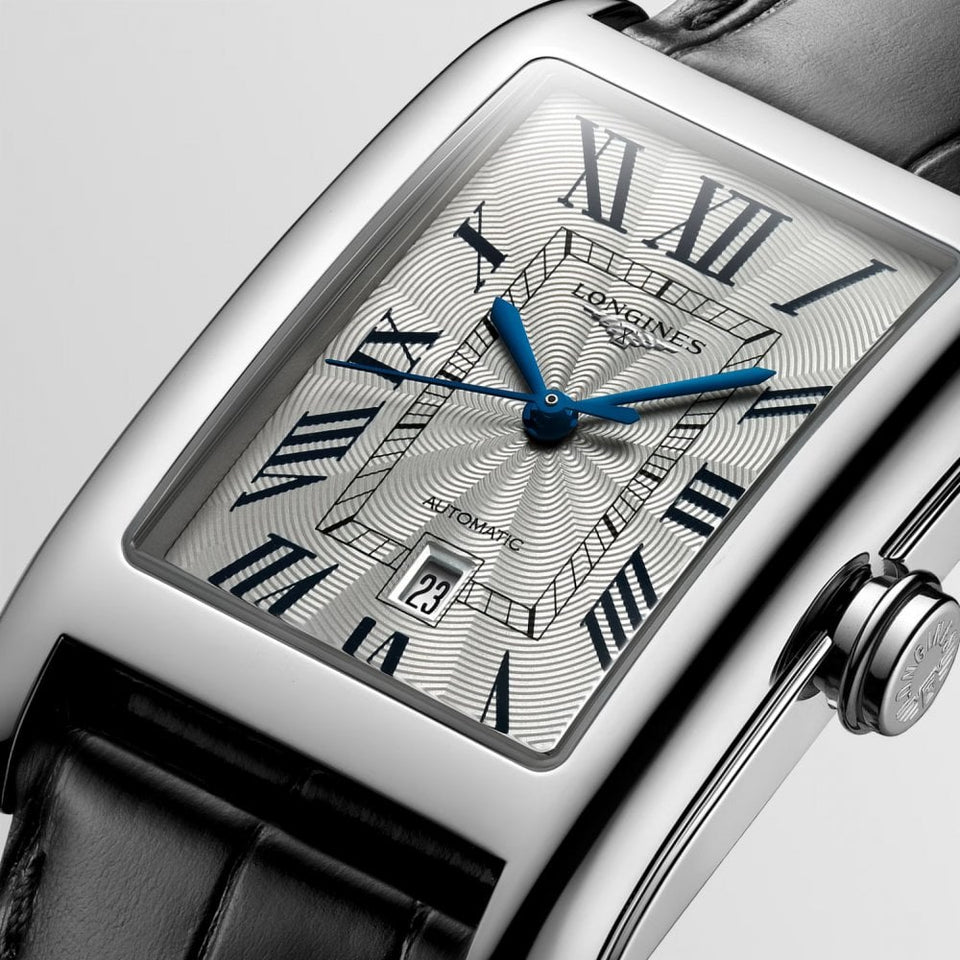 Longines Dolcevita Black Alligator Strap Automatic Watch