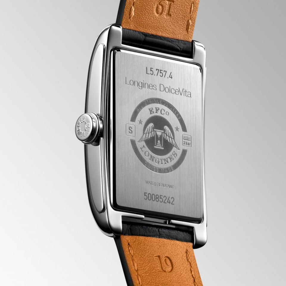 Longines Dolcevita Black Alligator Strap Automatic Watch