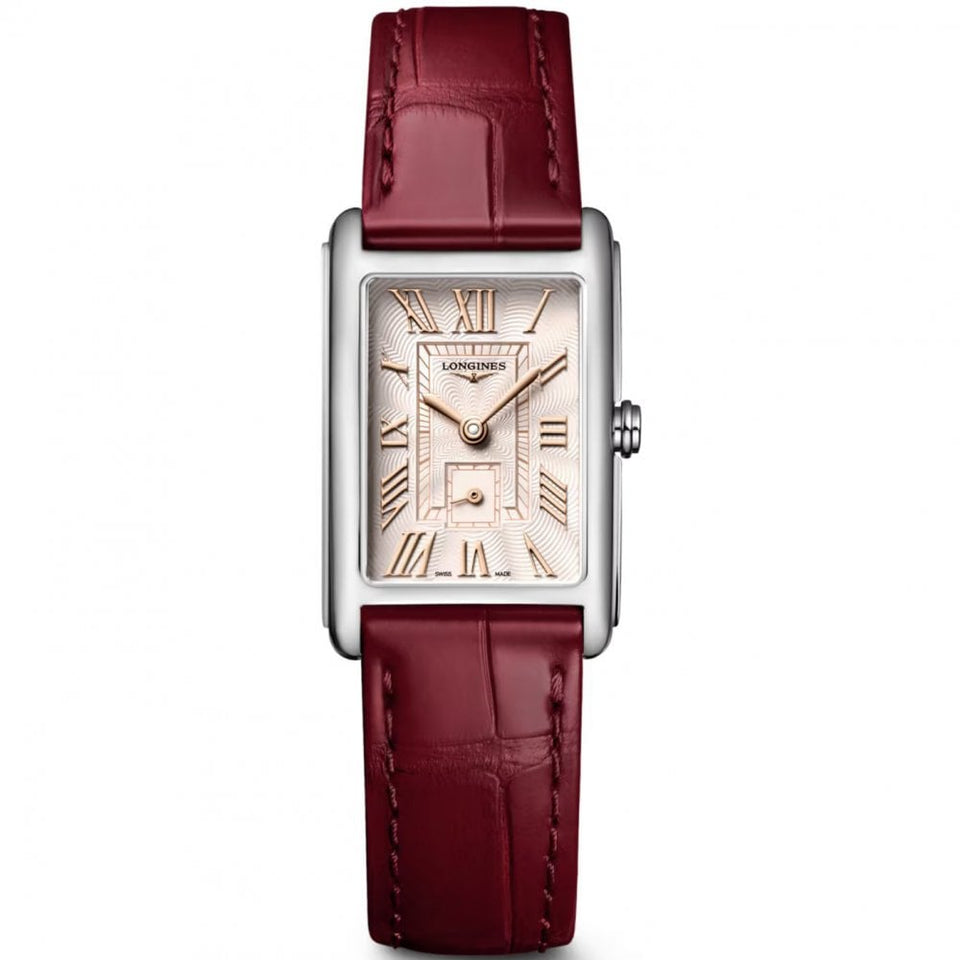 Longines Ladies Dolcevita Red Alligator Strap Quartz Watch