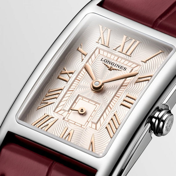 Longines Ladies Dolcevita Red Alligator Strap Quartz Watch