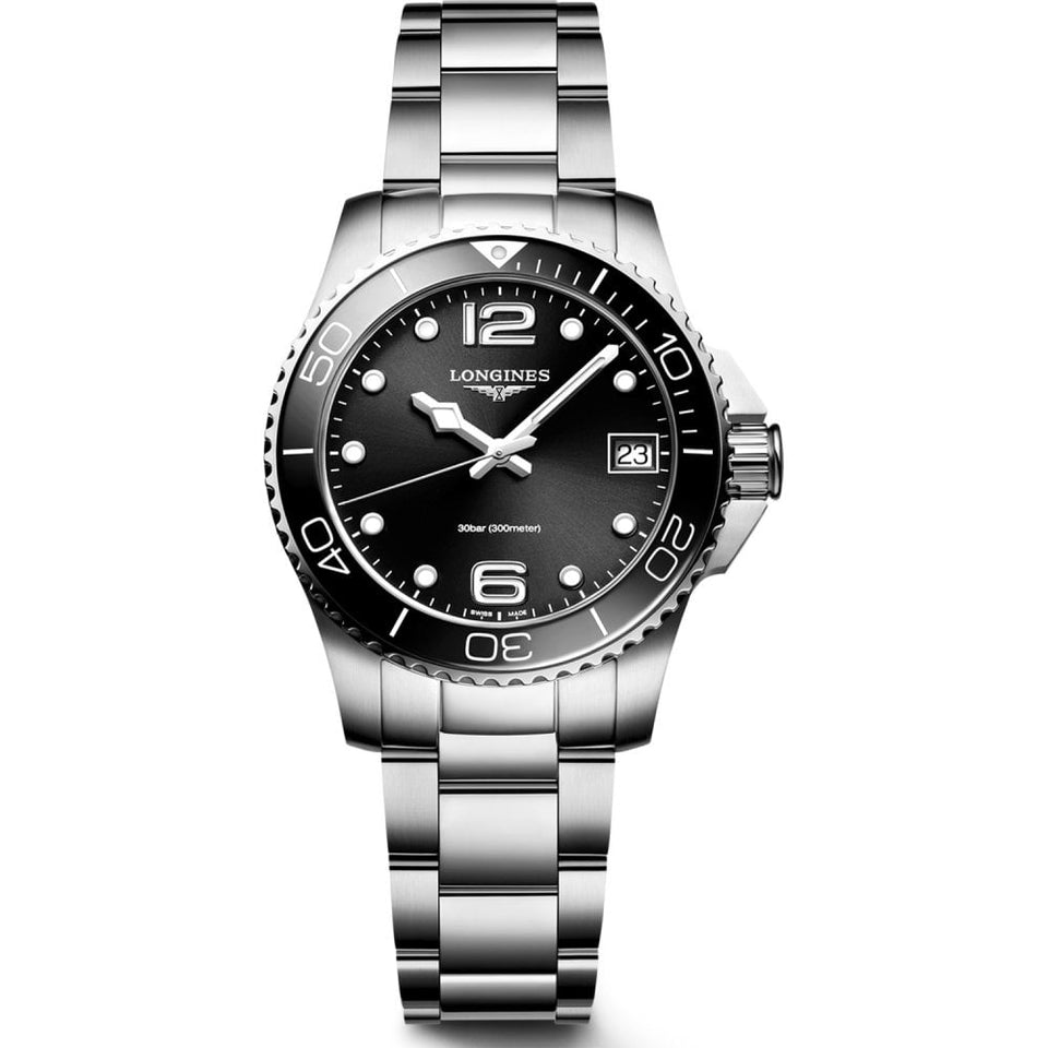 Longines Ladies HYDROCONQUEST 32mm Black Dial Watch