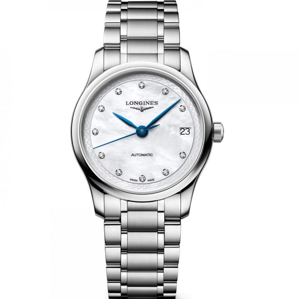Longines Ladies Master Diamond Set Mother of Pearl Dial Watch