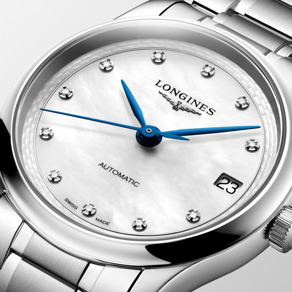 Longines Ladies Master Diamond Set Mother of Pearl Dial Watch