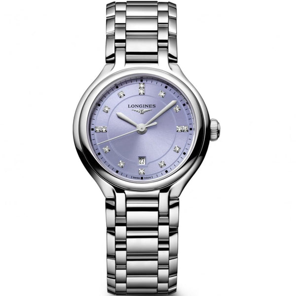Longines Ladies Primaluna Lilac Diamond Set 30mm Quartz Watch