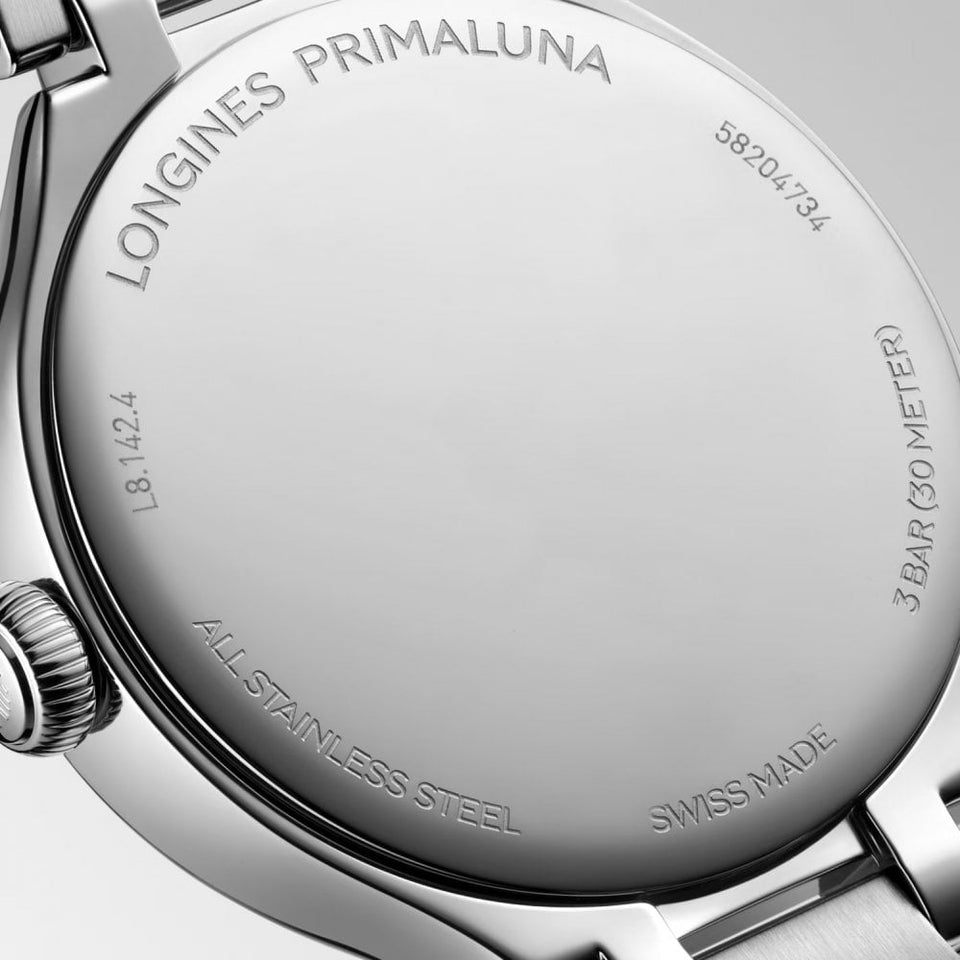 Longines Ladies Primaluna Lilac Diamond Set 30mm Quartz Watch