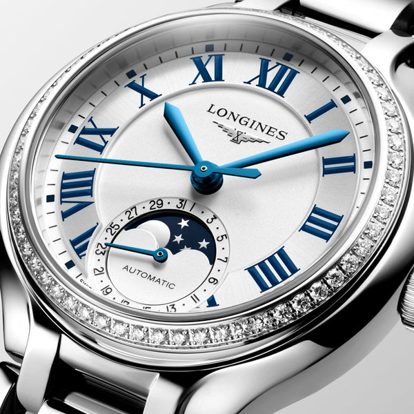 Longines Ladies PRIMALUNA Moonphase Automatic Diamond Set Watch