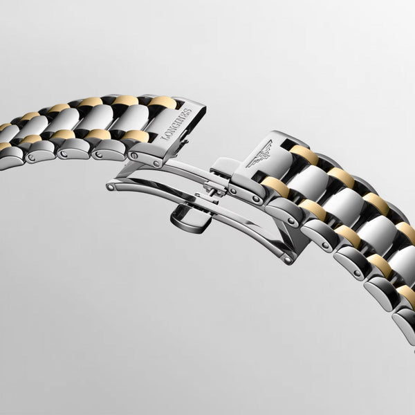 Longines Ladies PRIMALUNA Moonphase Gold Detail Automatic Watch