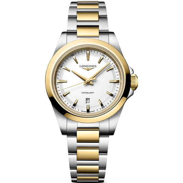 Longines Ladies Two Tone Conquest 30mm Quartz Watch