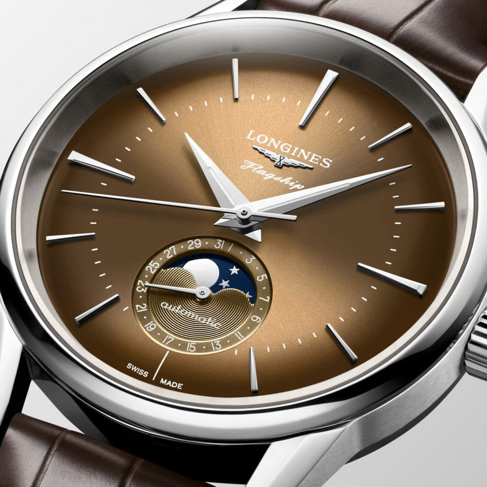 Longines Men's 38.5mm Flagship Heritage Moonphase Watch