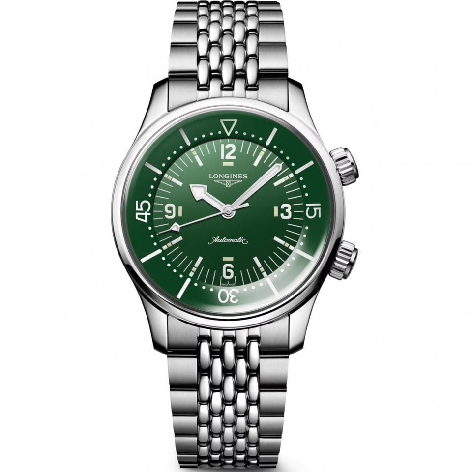 Longines Men's 39mm Green Dial Automatic Legend Diver Watch