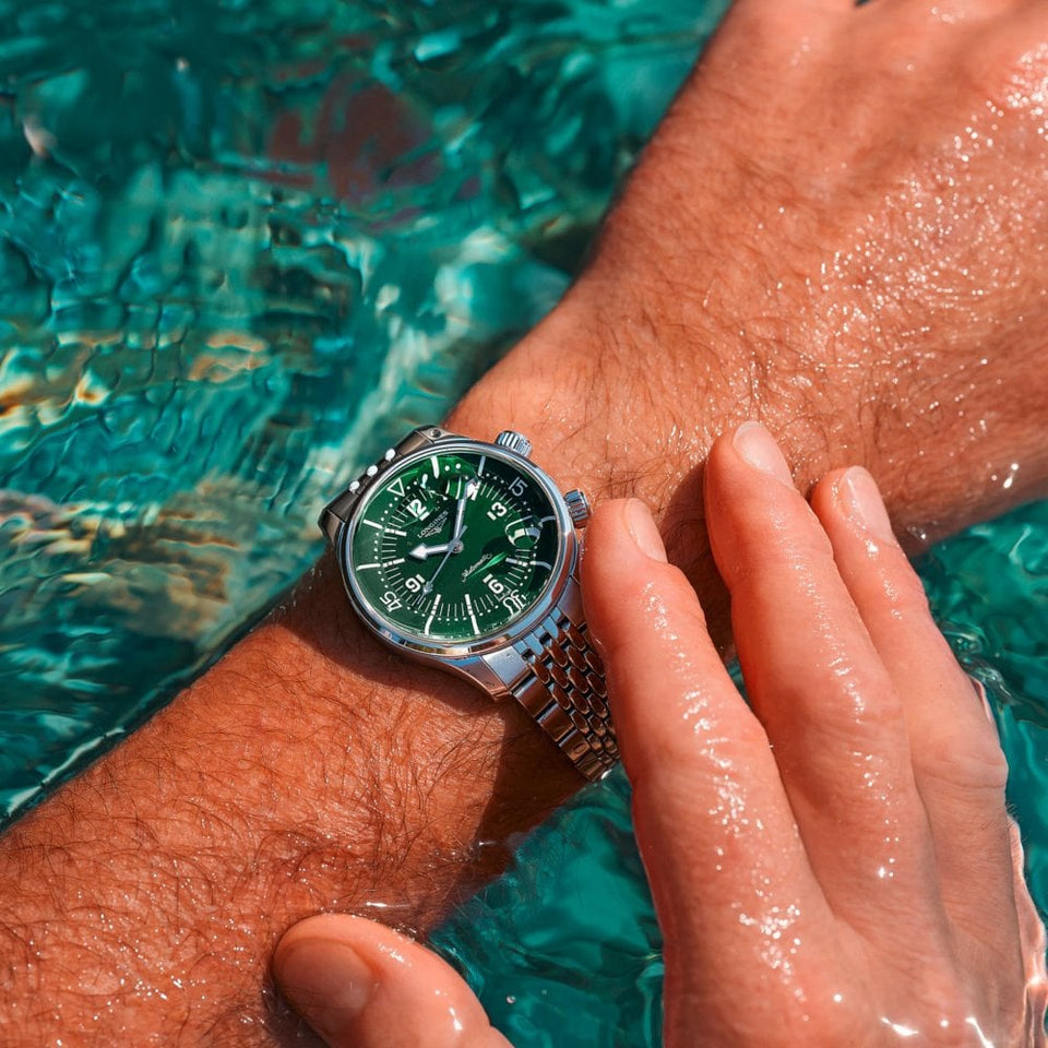 Longines Men's 39mm Green Dial Automatic Legend Diver Watch