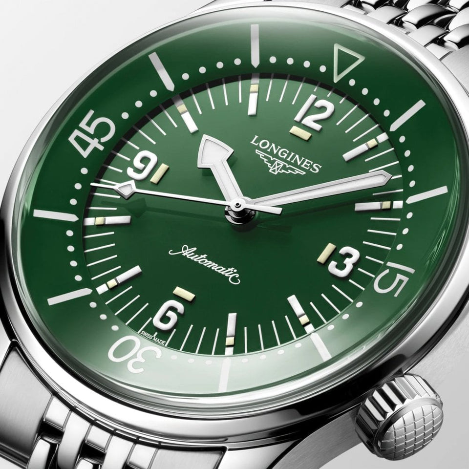 Longines Men's 39mm Green Dial Automatic Legend Diver Watch