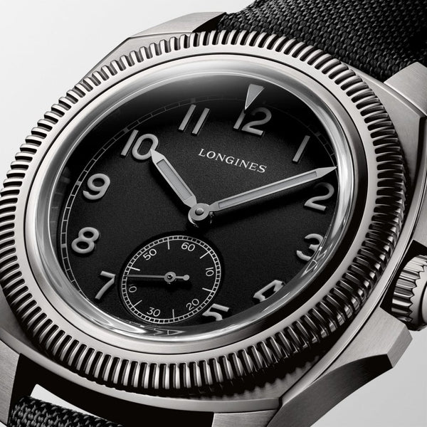 Longines Men's 43mm Titanium Pilot Majetek Pioneer Watch