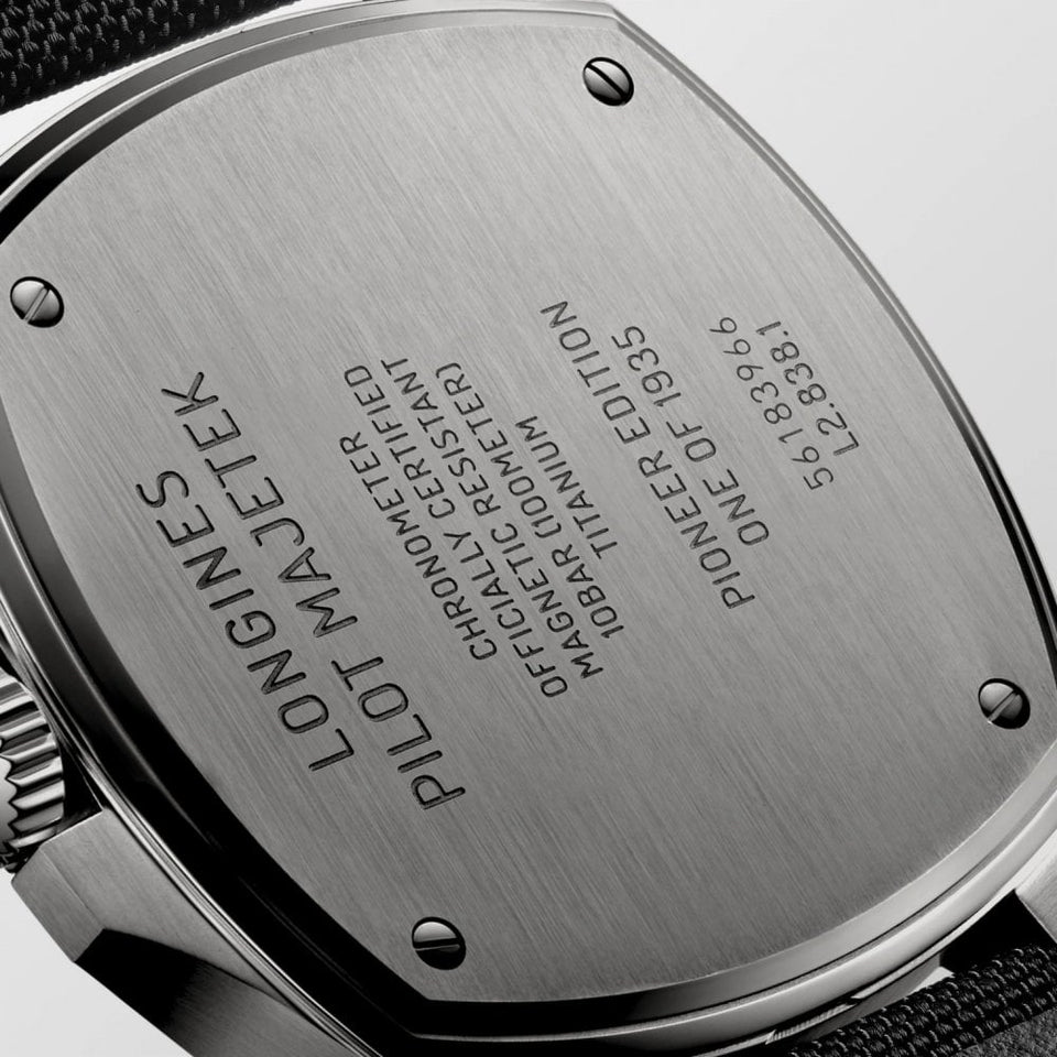 Longines Men's 43mm Titanium Pilot Majetek Pioneer Watch