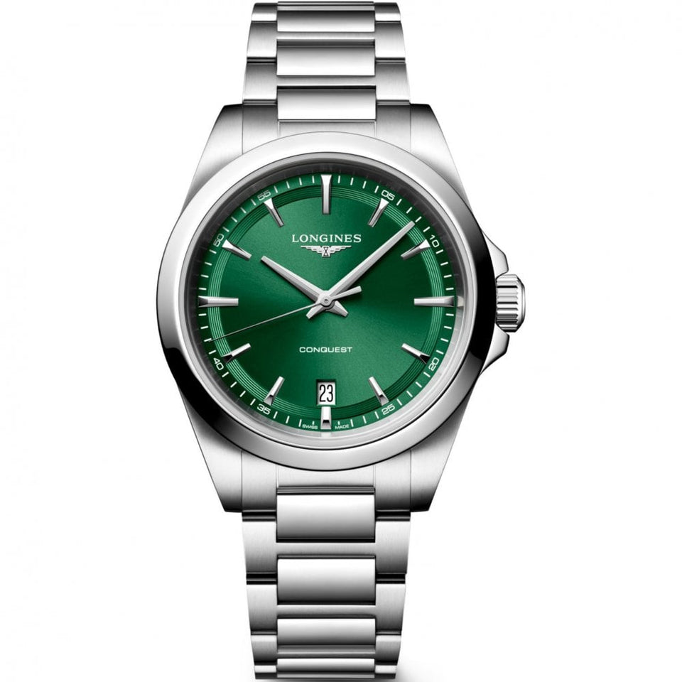Longines Men's Conquest 38mm Green Dial Quartz Watch
