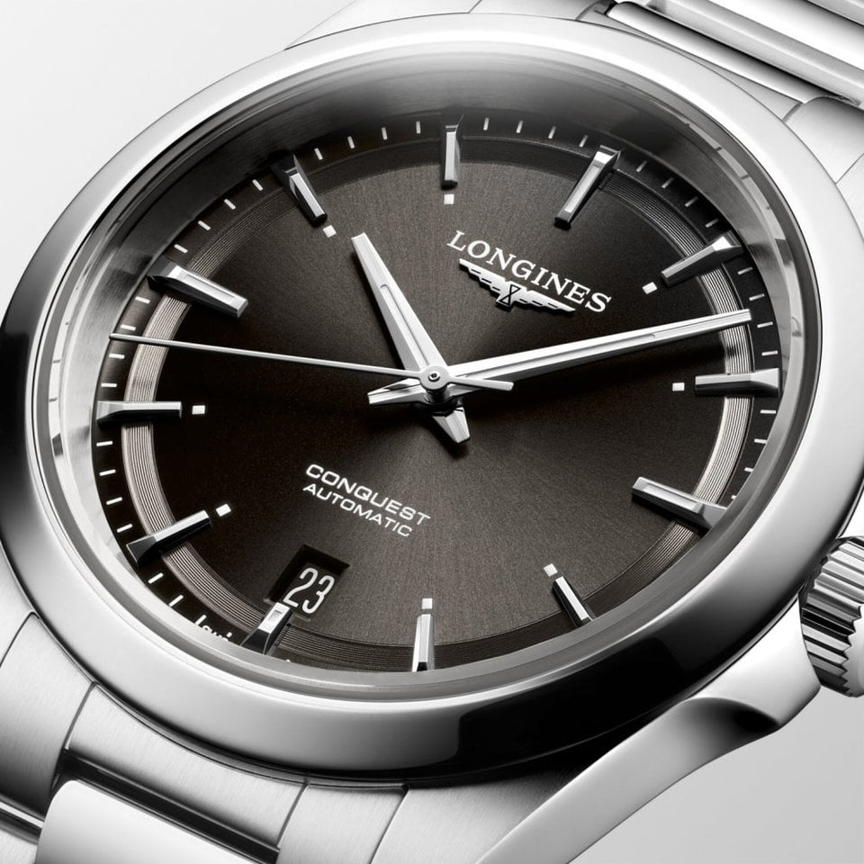 Longines Men's CONQUEST 38mm Sunray Black Dial Automatic Watch