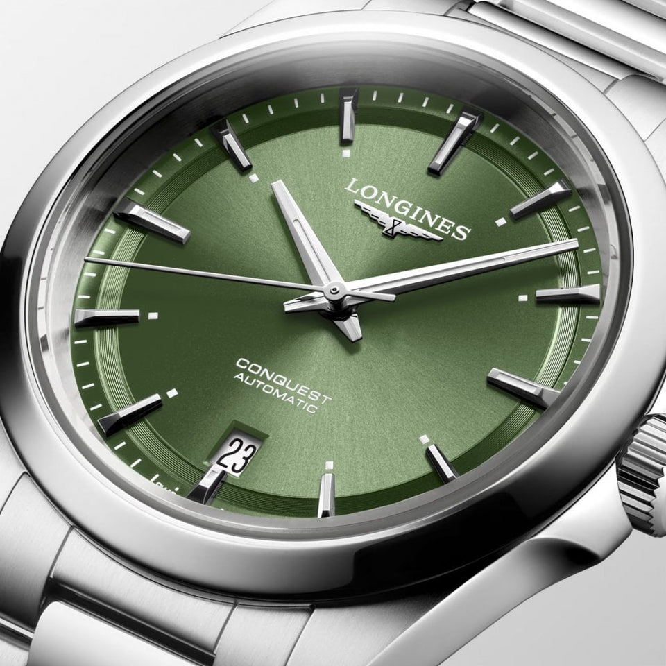 Longines Men's CONQUEST 38mm Sunray Green Dial Automatic Watch