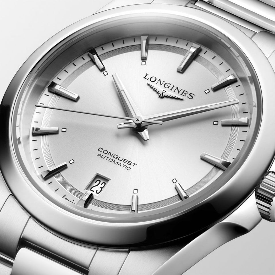 Longines Men's CONQUEST 38mm Sunray Silver Dial Automatic Watch