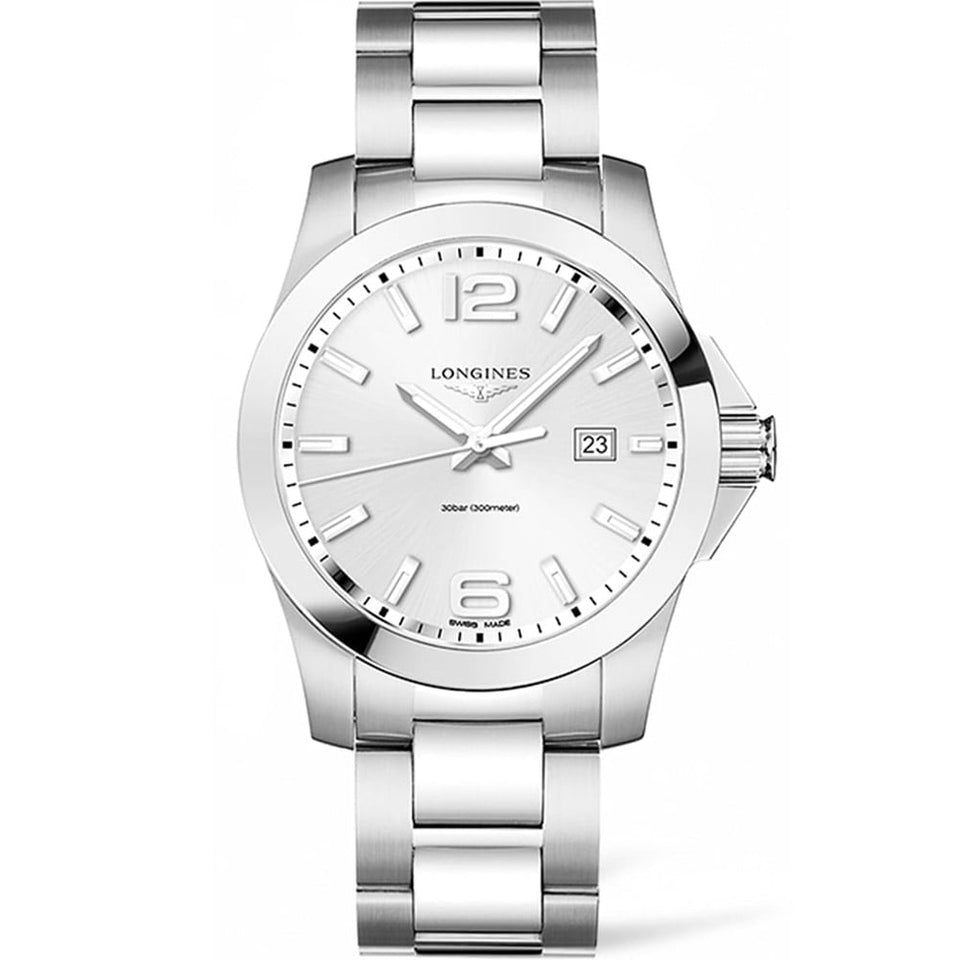Longines Men's CONQUEST 41mm Quartz Watch | Silver