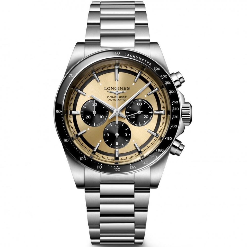Longines Men's Conquest Chronograph 42mm Ceramic Bezel Automatic Watch