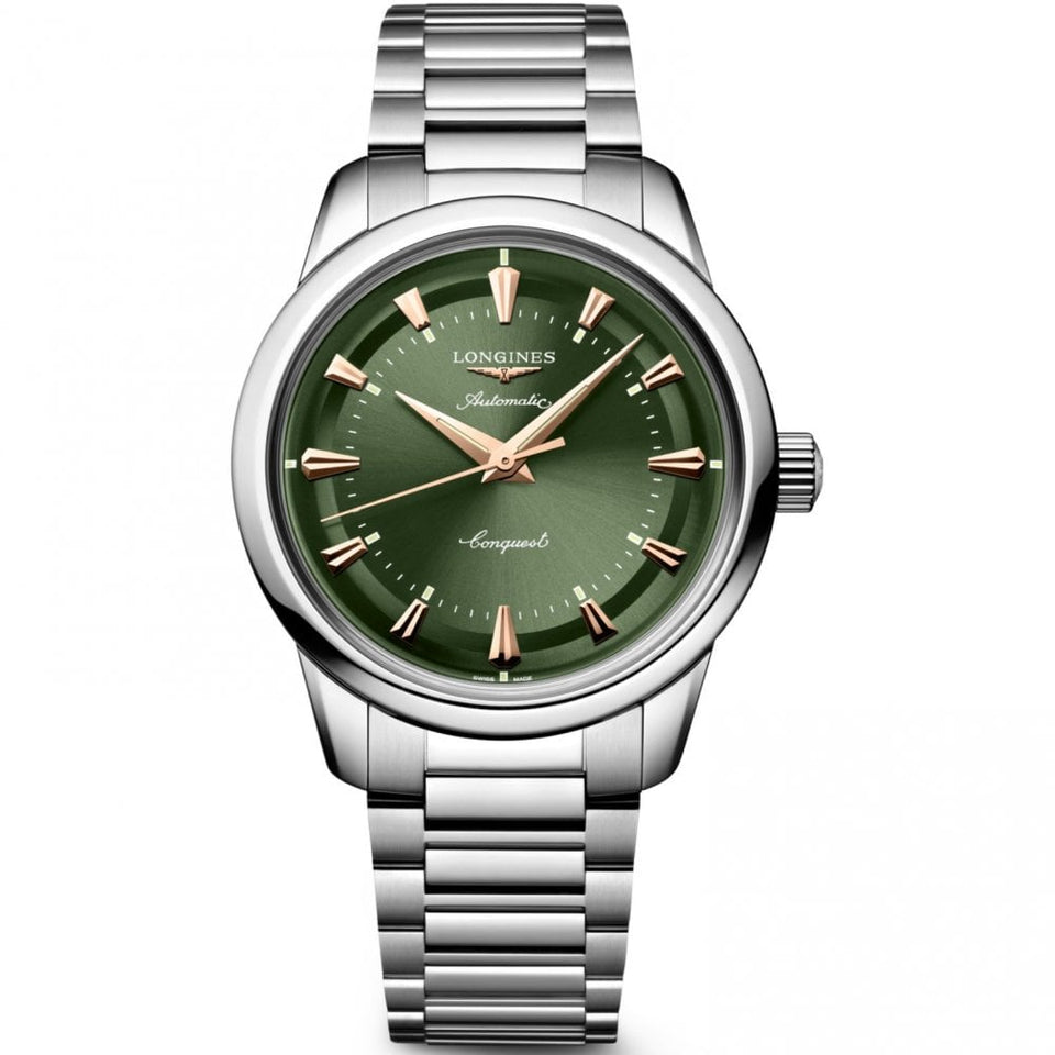 Longines Men's CONQUEST Heritage 38mm Green Dial Automatic Watch