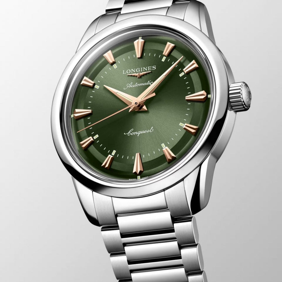 Longines Men's CONQUEST Heritage 38mm Green Dial Automatic Watch