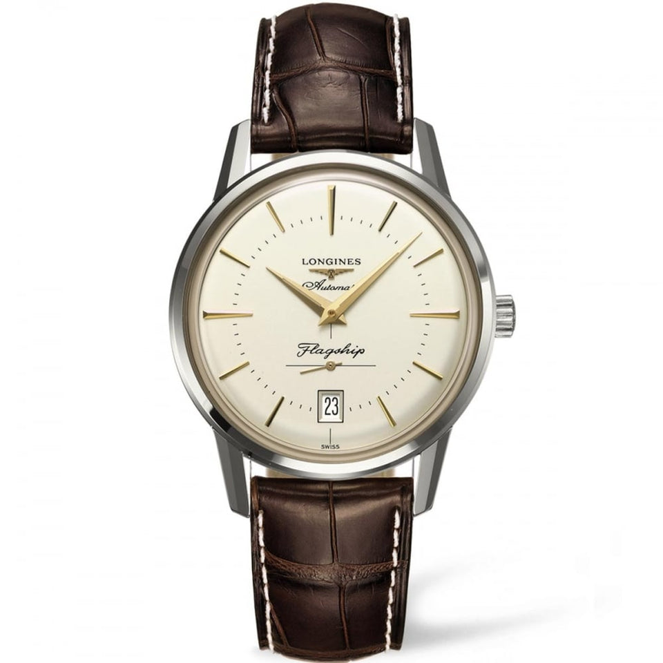 Longines Men's FLAGSHIP HERITAGE Brown Leather Automatic Watch