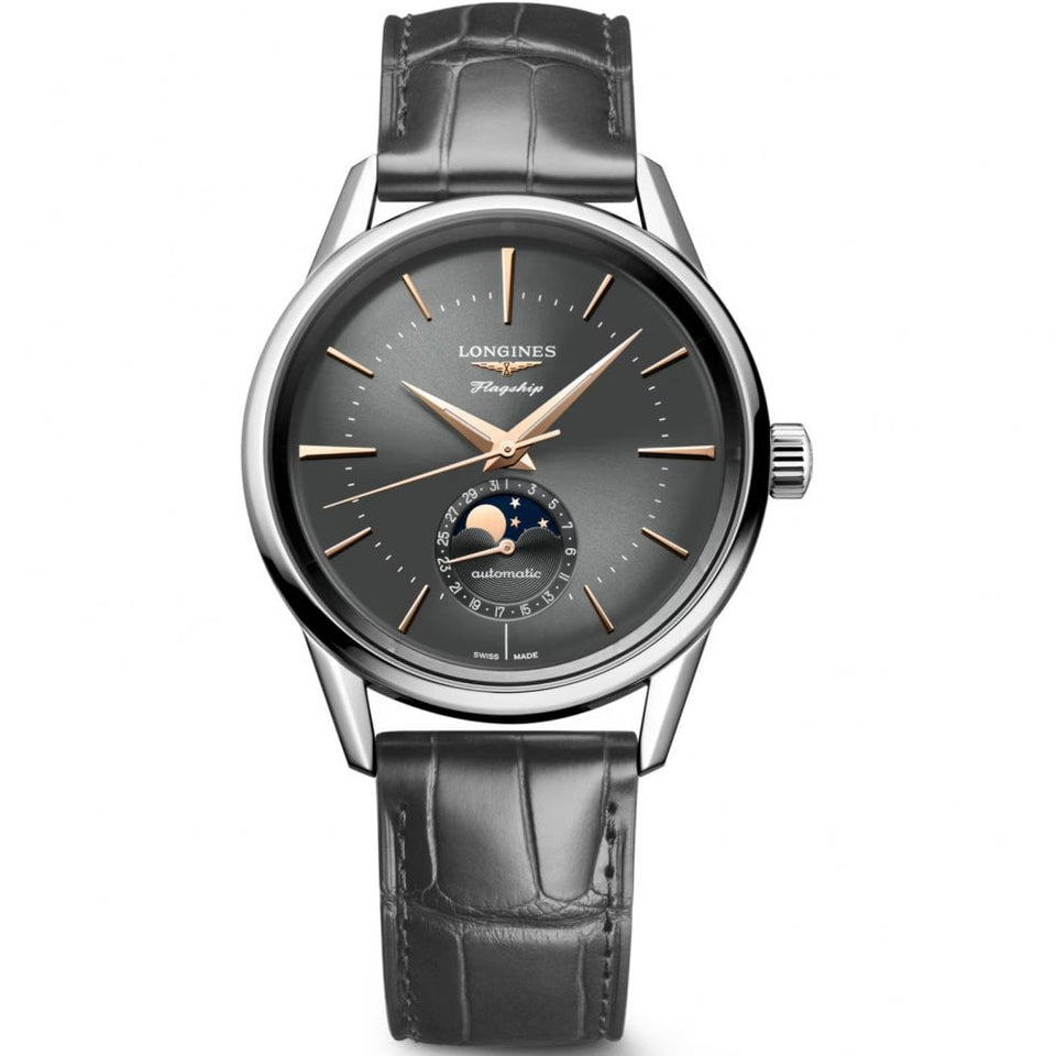 Longines Men's FLAGSHIP HERITAGE Moonphase 38.5mm Automatic Watch