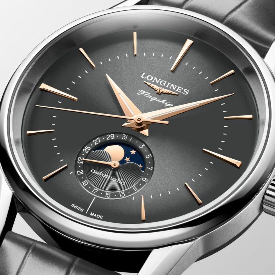 Longines Men's FLAGSHIP HERITAGE Moonphase 38.5mm Automatic Watch