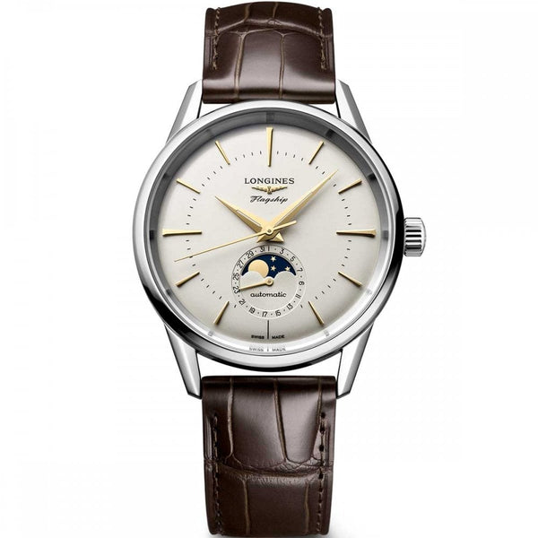 Longines Men's HERITAGE CLASSIC Brown Automatic Moon Phase Watch