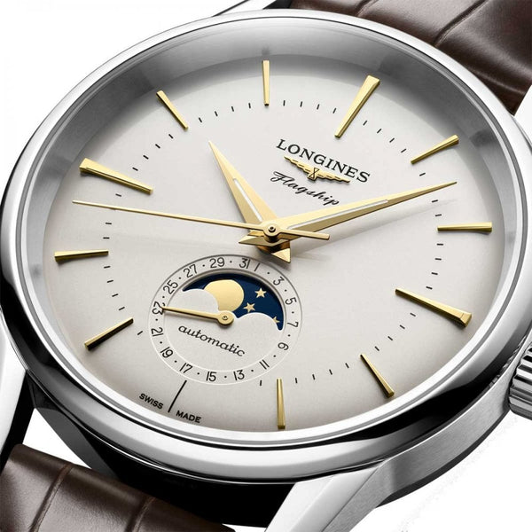 Longines Men's HERITAGE CLASSIC Brown Automatic Moon Phase Watch