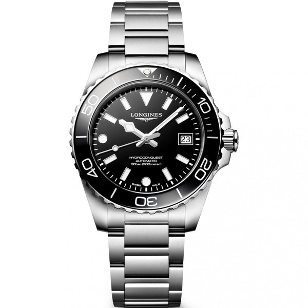 Longines Men's Hydroconquest 39mm Automatic Black Dial Watch