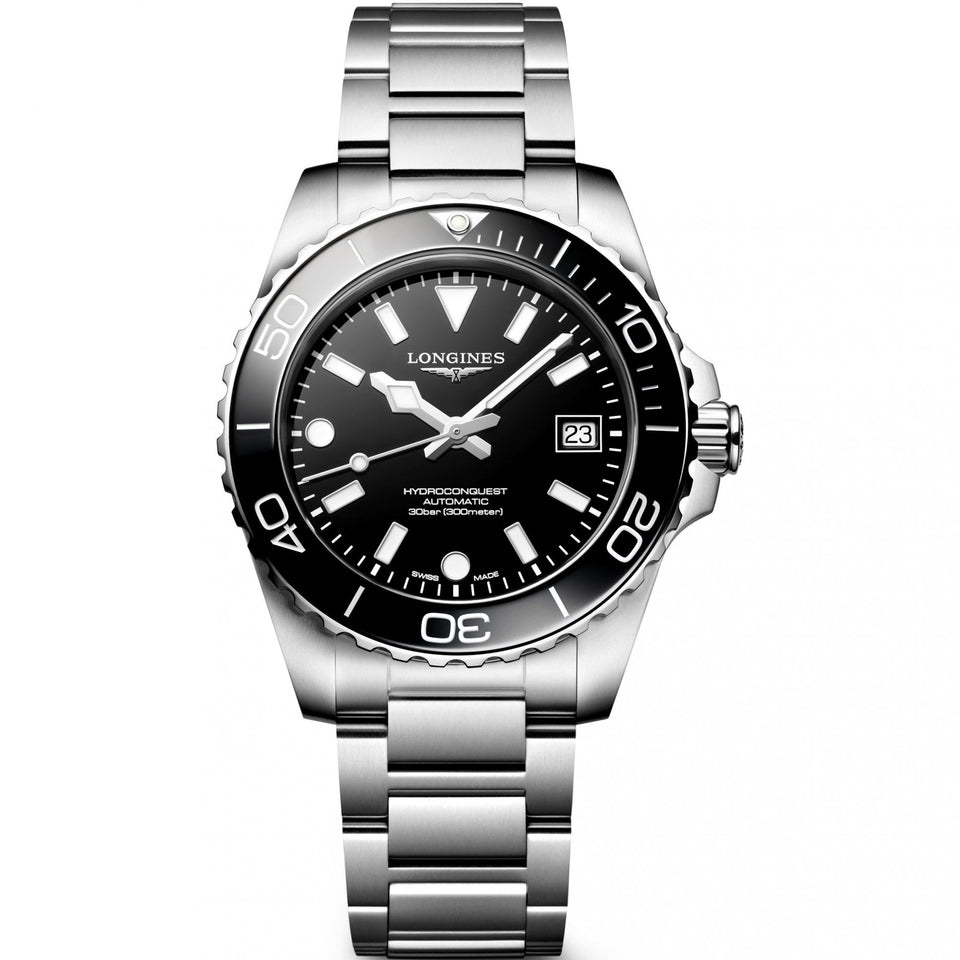 Longines Men's Hydroconquest 39mm Automatic Black Dial Watch